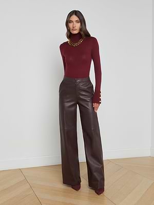 Livvy Leather Trouser pant L'AGENCE Sale